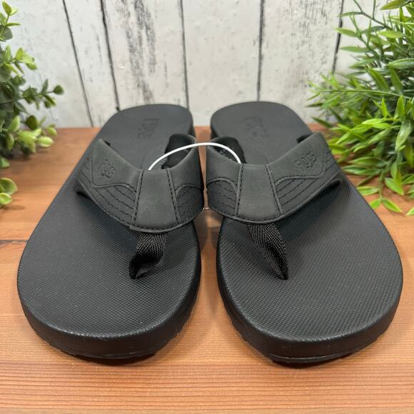 Flojos Men's Black Flip Flop Sandals Size 12 - Picture 2 of 4